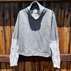 Anthropologie Gray and White Sweatshirt